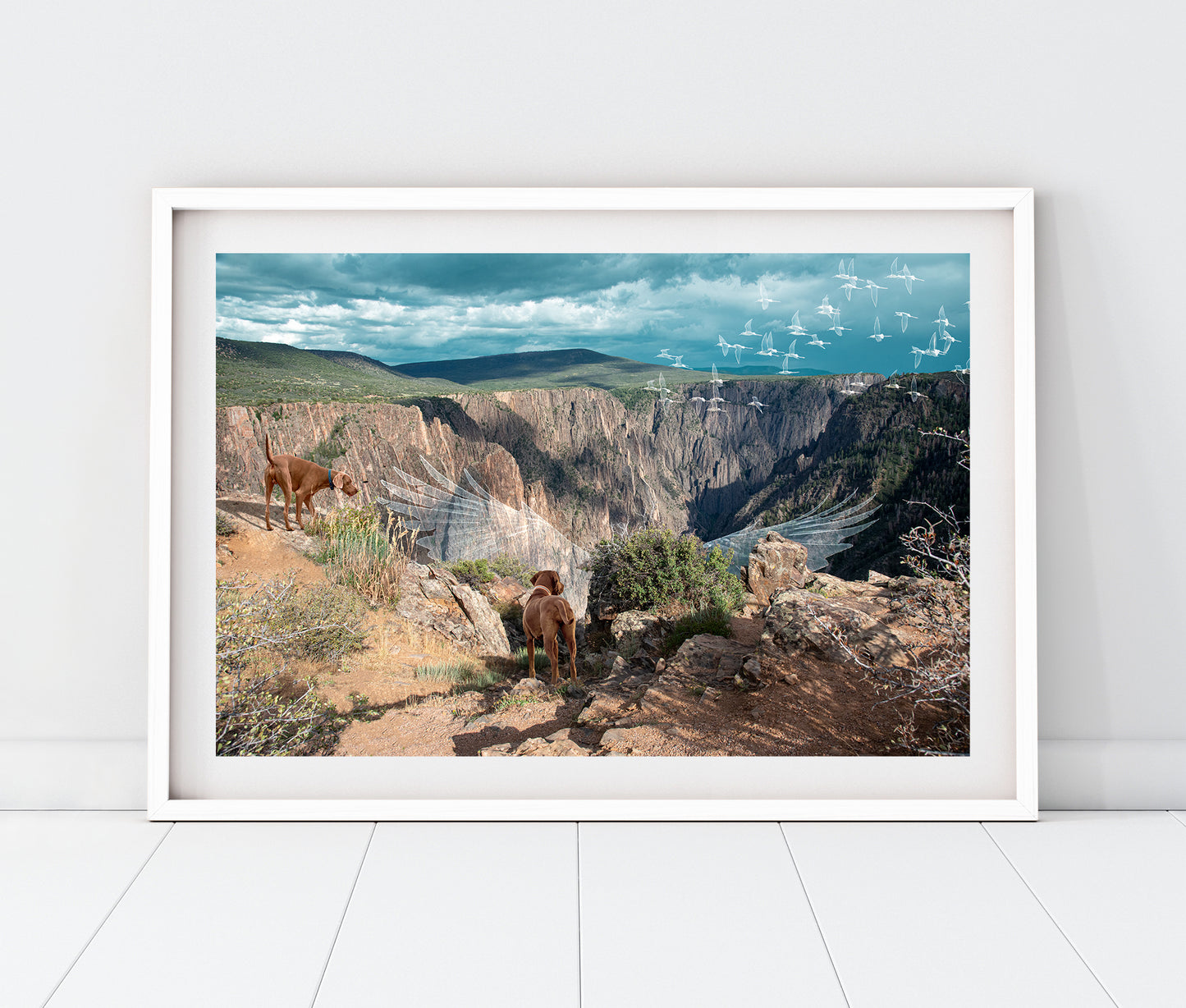 Vizslas in Whimsical Landscape | Black Canyon Colorado Landscape Photo Print