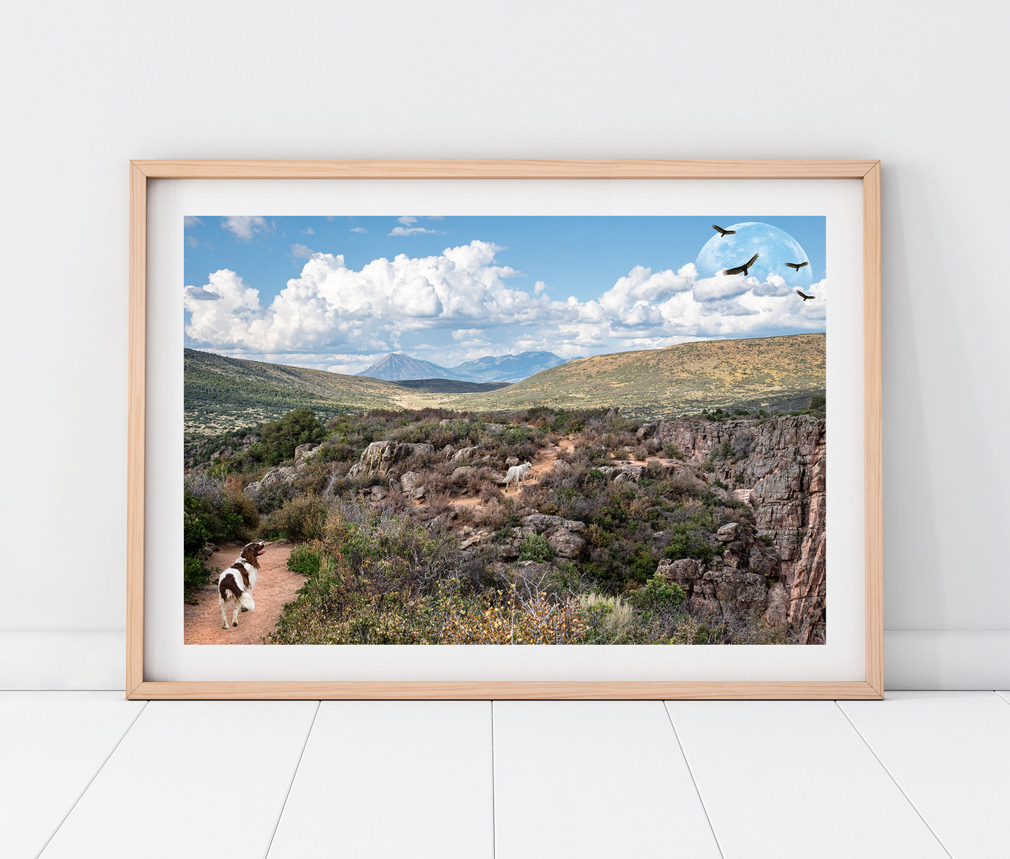 English Springer Spaniel in Whimsical Landscape | Black Canyon Colorado Landscape Photo Print