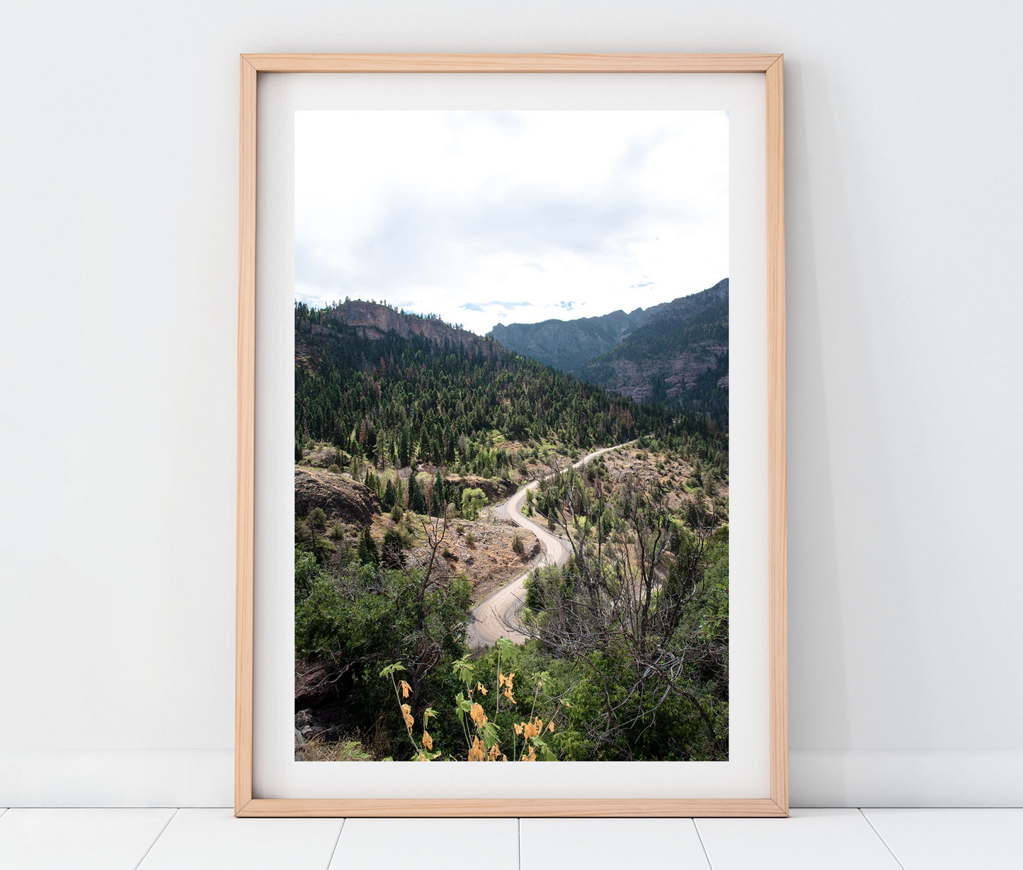 Ouray Colorado Mountain Road Landscape Photo Print (Vertical) | Boho Wall Art