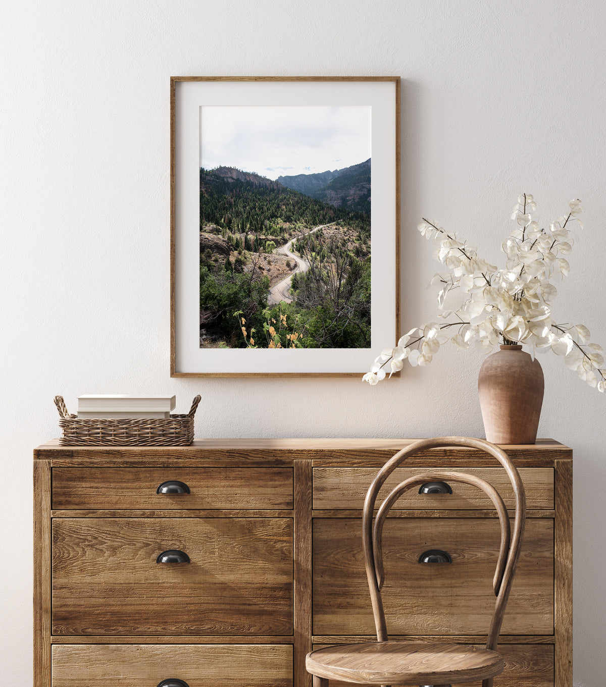 Ouray Colorado Mountain Road Landscape Photo Print (Vertical) | Boho Wall Art