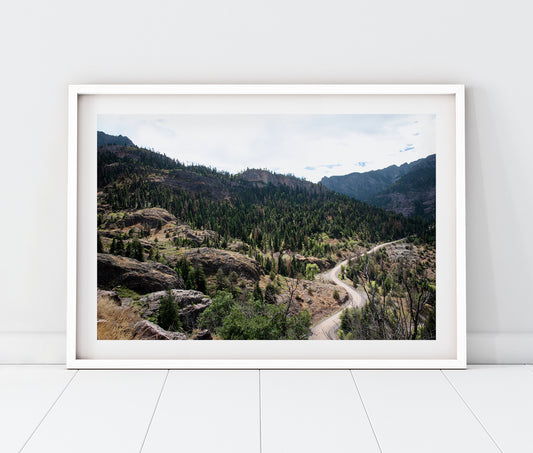 Ouray Colorado Mountain Road Landscape Photo Print (Horizontal) | Boho Wall Art