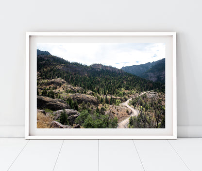 Ouray Colorado Mountain Road Landscape Photo Print (Horizontal) | Boho Wall Art
