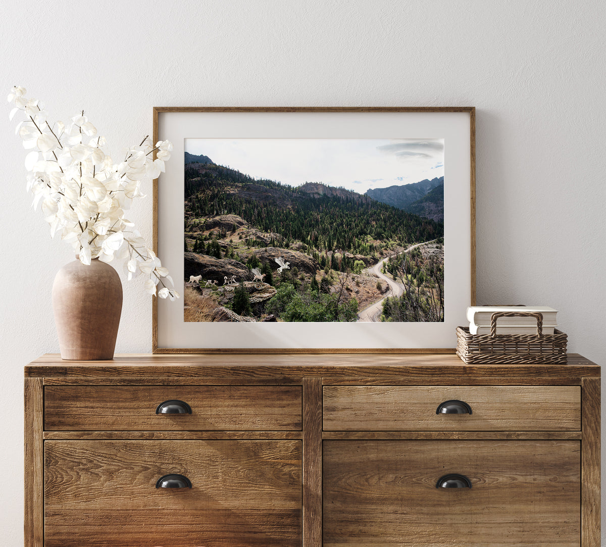 Five Dogs in Whimsical Landscape | Ouray Colorado Landscape Photo Print