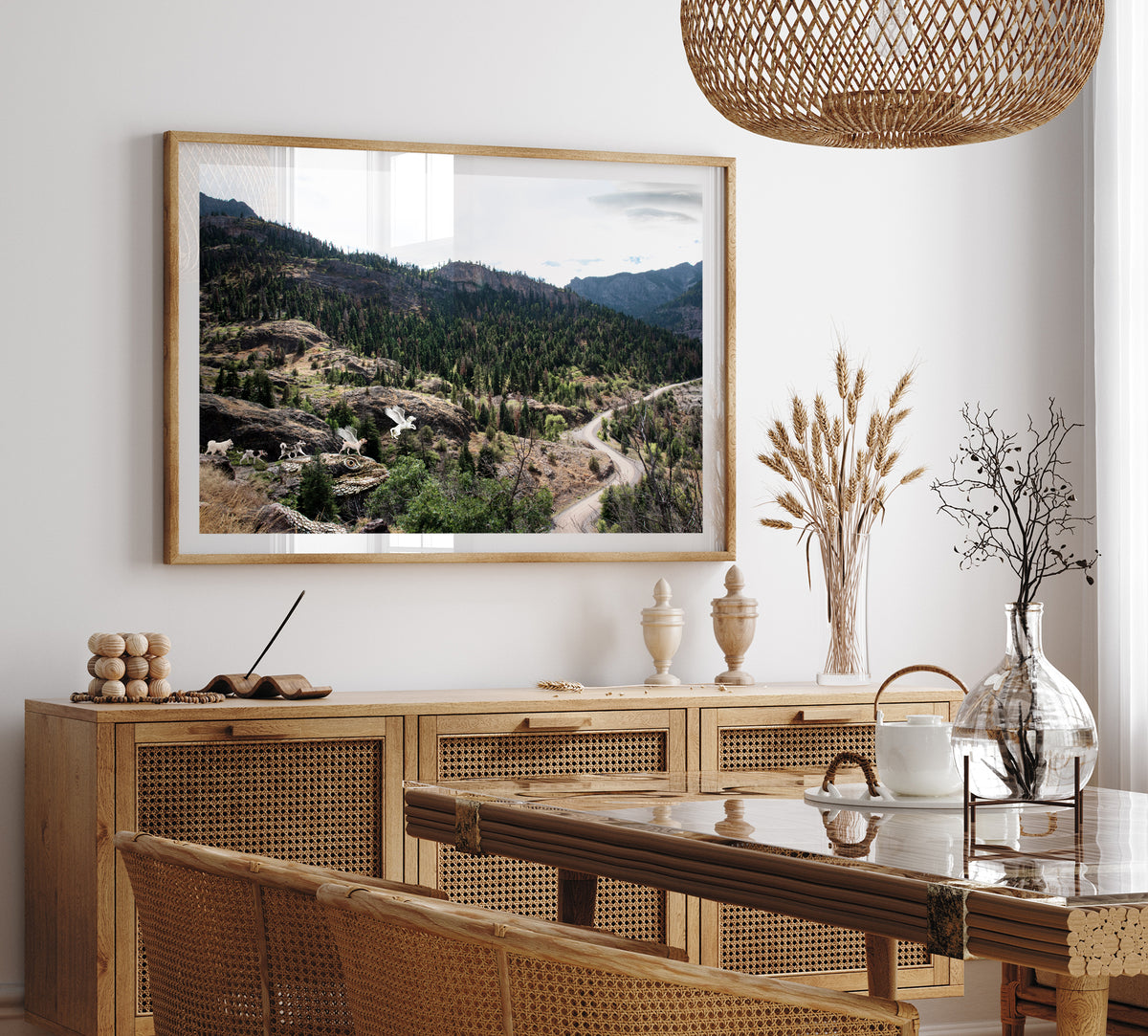 Five Dogs in Whimsical Landscape | Ouray Colorado Landscape Photo Print