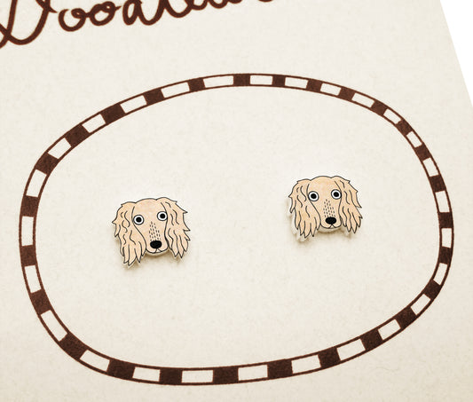Tiny Fawn Saluki Stud Earrings | Hypoallergenic Unique Pet Jewelry