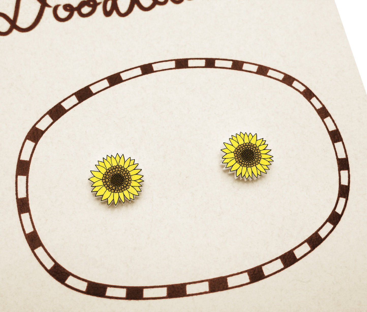 Tiny Sunflower Stud Earrings | Hypoallergenic Handmade Jewelry