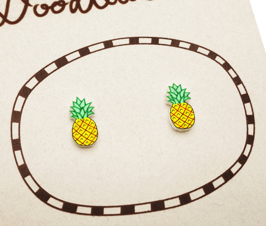 Tiny Pineapple Stud Earrings | Hypoallergenic Summer Jewelry