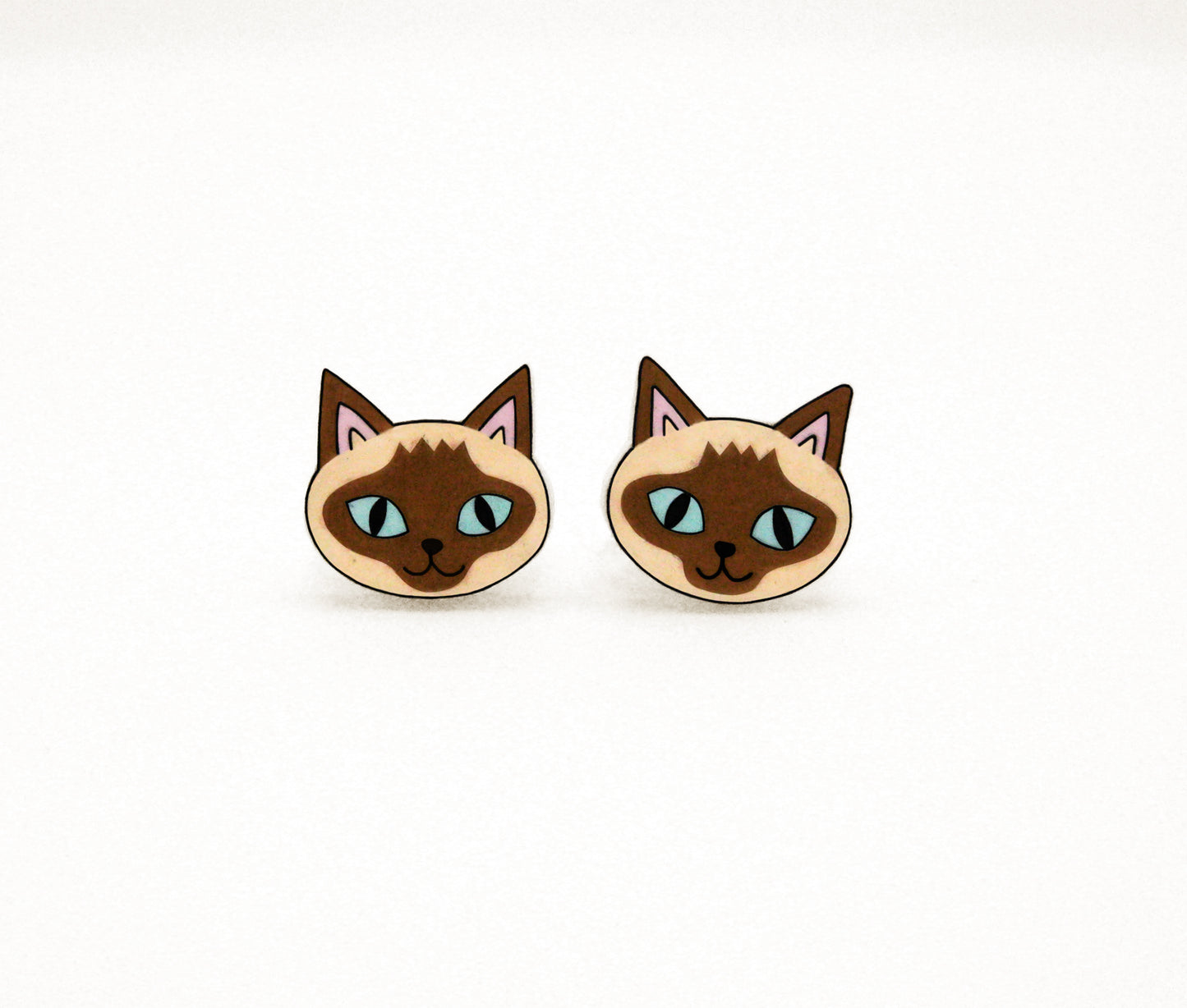 Tiny Siamese Cat Stud Earrings | Hypoallergenic Cat Lover Gift