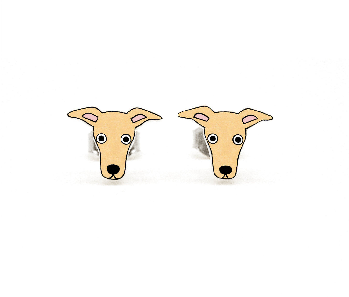 Tiny Fawn Italian Greyhound Whippet Stud Earrings | Hypoallergenic Dog Jewelry