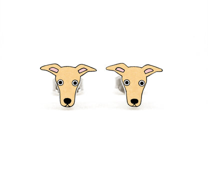 Tiny Fawn Italian Greyhound Whippet Stud Earrings | Hypoallergenic Dog Jewelry