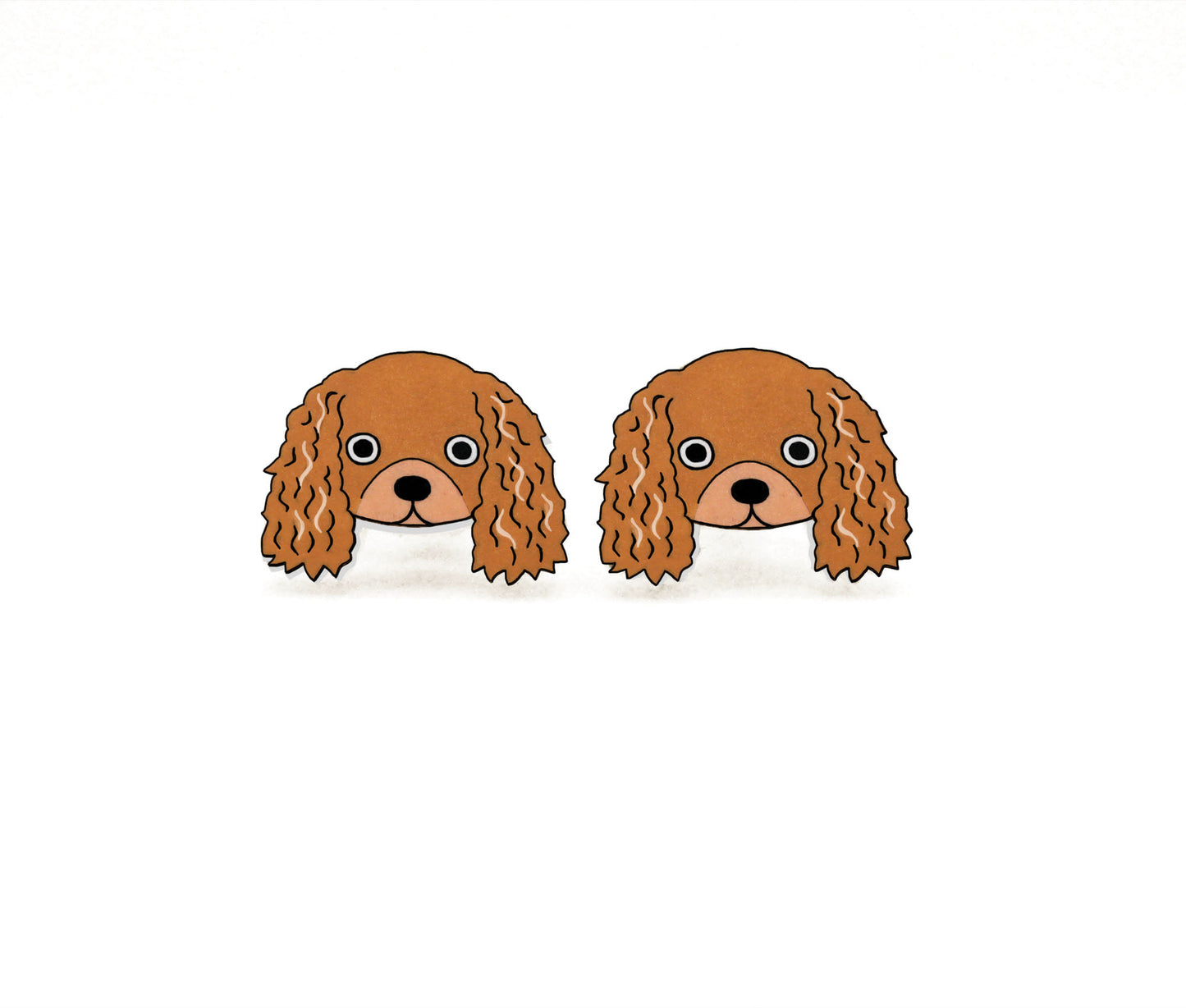 Tiny Ruby Cavalier King Charles Spaniel Stud Earrings | Hypoallergenic Handmade Dog Jewerly