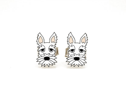 Tiny White Scottish Terrier Stud Earrings | Hypoallergenic Dog Jewelry