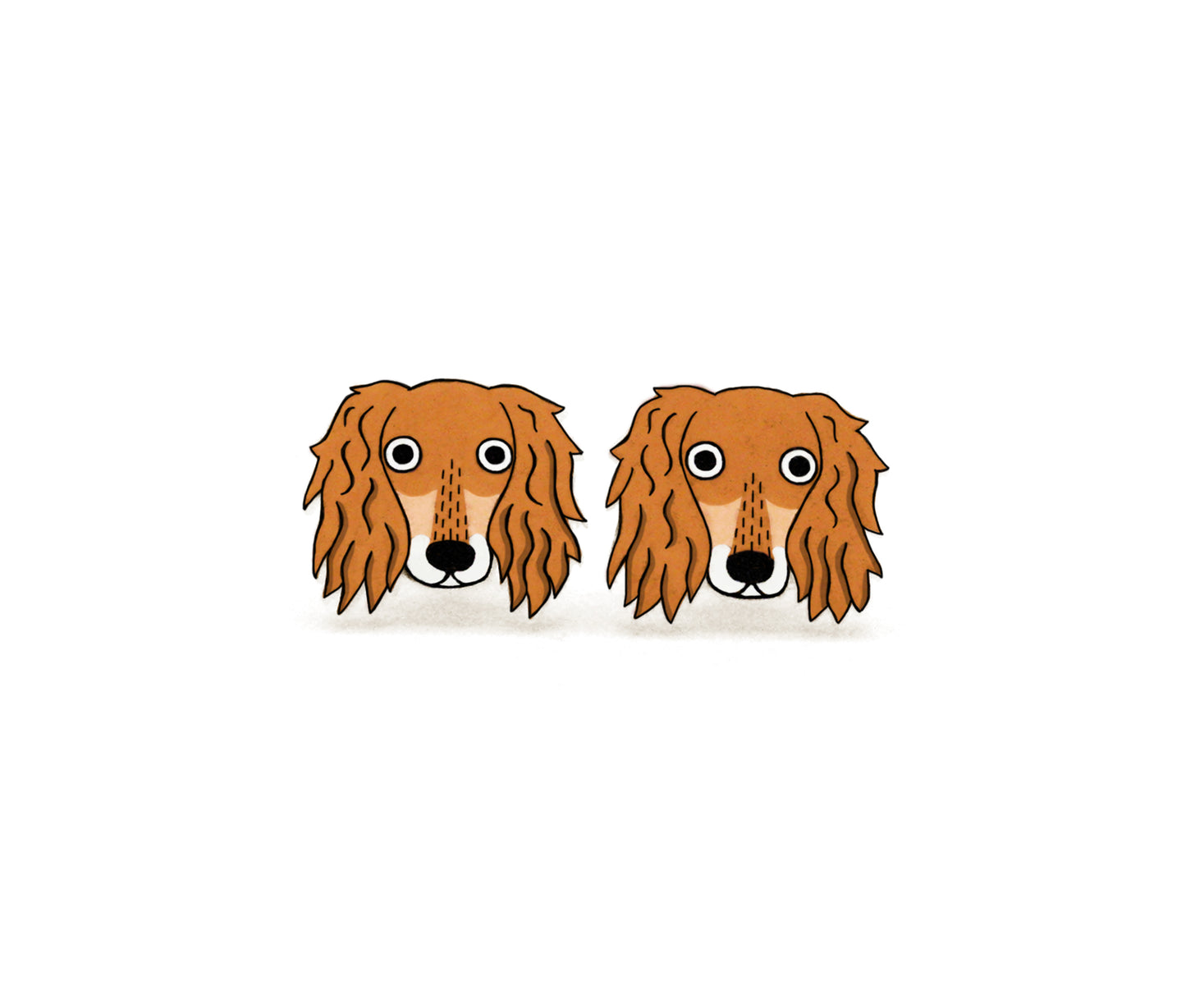 Tiny Red Saluki Stud Earrings | Hypoallergenic Dog Jewelry