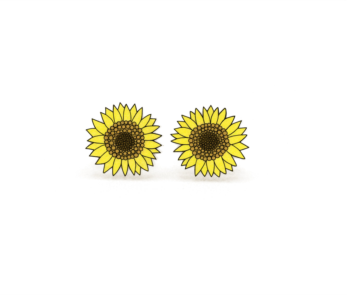 Tiny Sunflower Stud Earrings | Hypoallergenic Handmade Jewelry