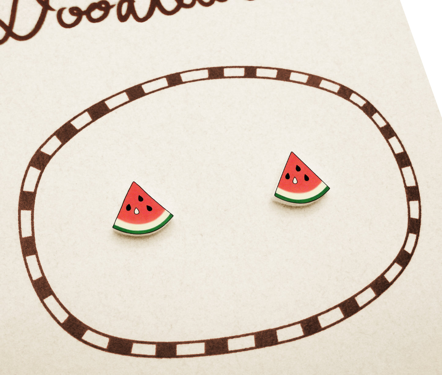 Tiny Watermelon Stud Earrings | Hypoallergenic Fun Summer Jewelry