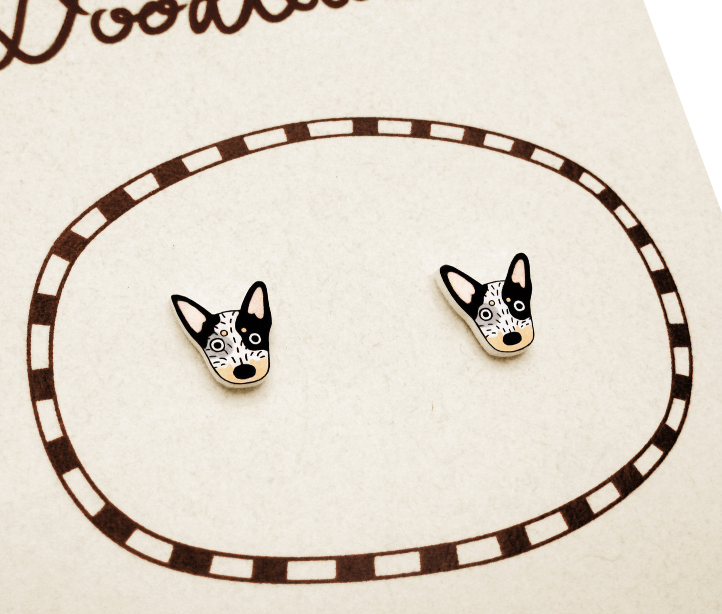 Tiny Blue Heeler Stud Earrings | Australian Cattle Dog Jewelry