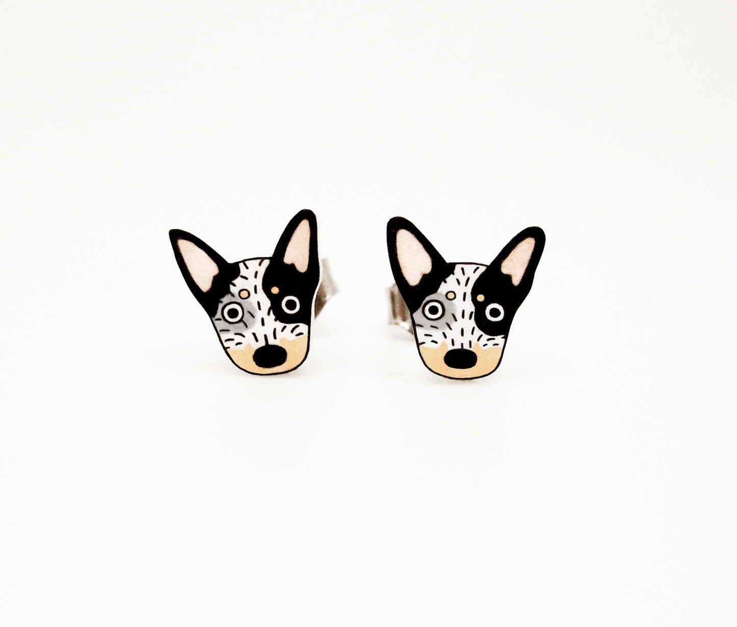 Tiny Blue Heeler Stud Earrings | Australian Cattle Dog Jewelry