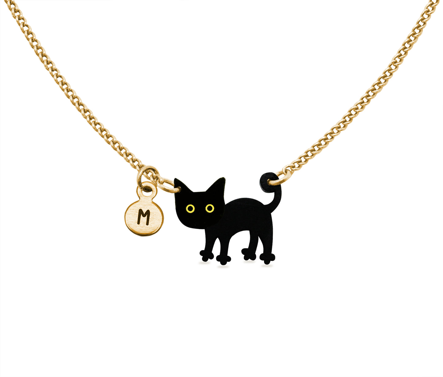 Tiny Black Cat Necklace | Hypoallergenic Halloween Witch Jewelry | Minimalist Cat