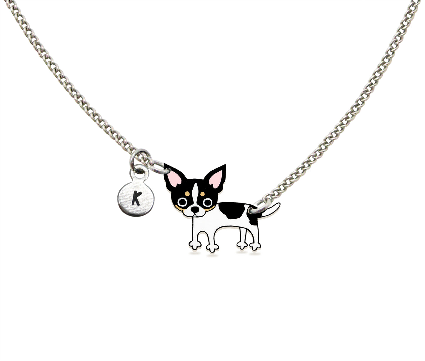 Tiny Tricolor Chihuahua Necklace | Hypoallergenic Dog Mom Jewelry