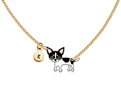 Tiny Tricolor Chihuahua Necklace | Hypoallergenic Dog Mom Jewelry