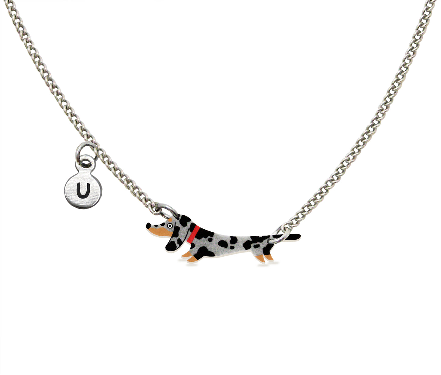 Tiny Dapple Dachshund Necklace | Hypoallergenic Doxie Lover Jewelry