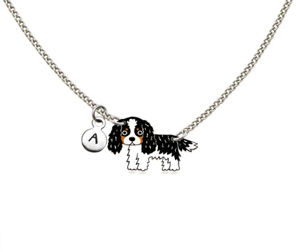 Tiny Tricolor Cavalier King Charles Spaniel Necklace | Hypoallergenic Dog Jewelry