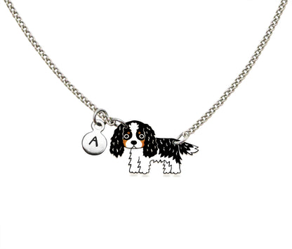 Tiny Tricolor Cavalier King Charles Spaniel Necklace | Hypoallergenic Dog Jewelry