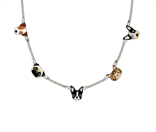 Tiny Pet Charm Necklace | Personalized Dog Cat Jewelry
