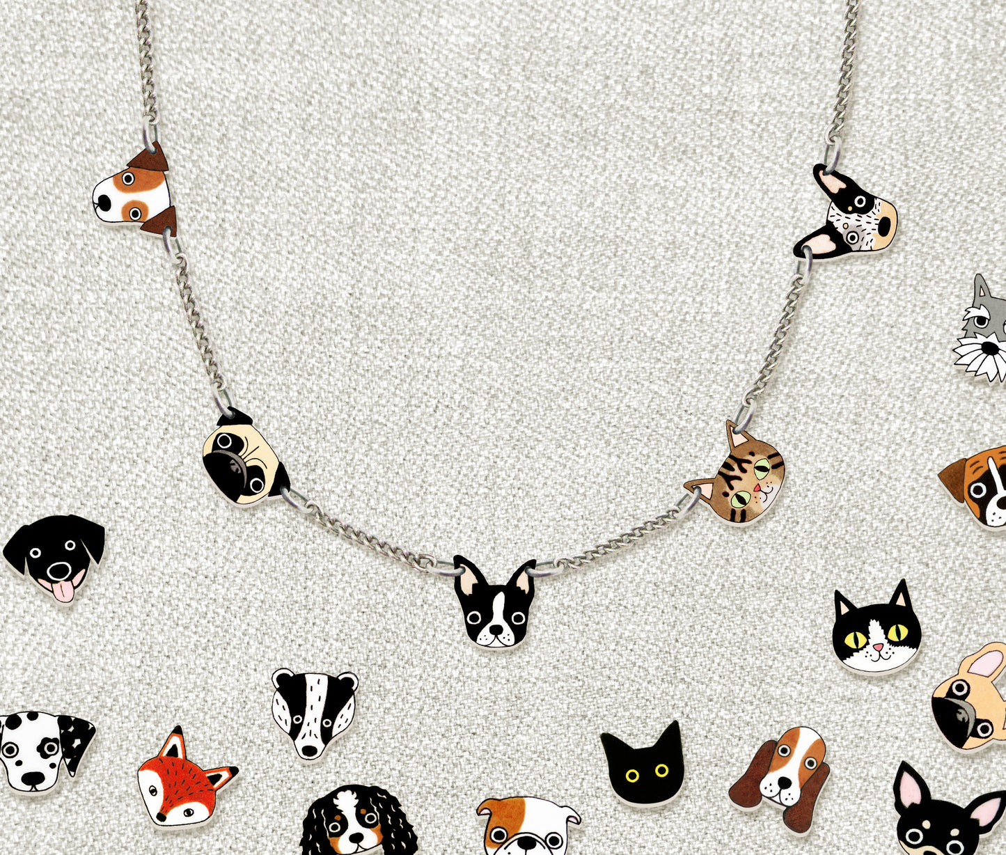 Tiny Pet Charm Necklace | Personalized Dog Cat Jewelry