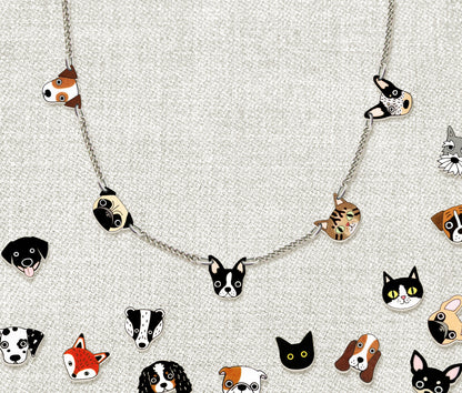 Tiny Pet Charm Necklace | Personalized Dog Cat Animal Jewelry