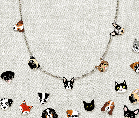 Tiny Pet Charm Necklace | Personalized Dog Cat Jewelry