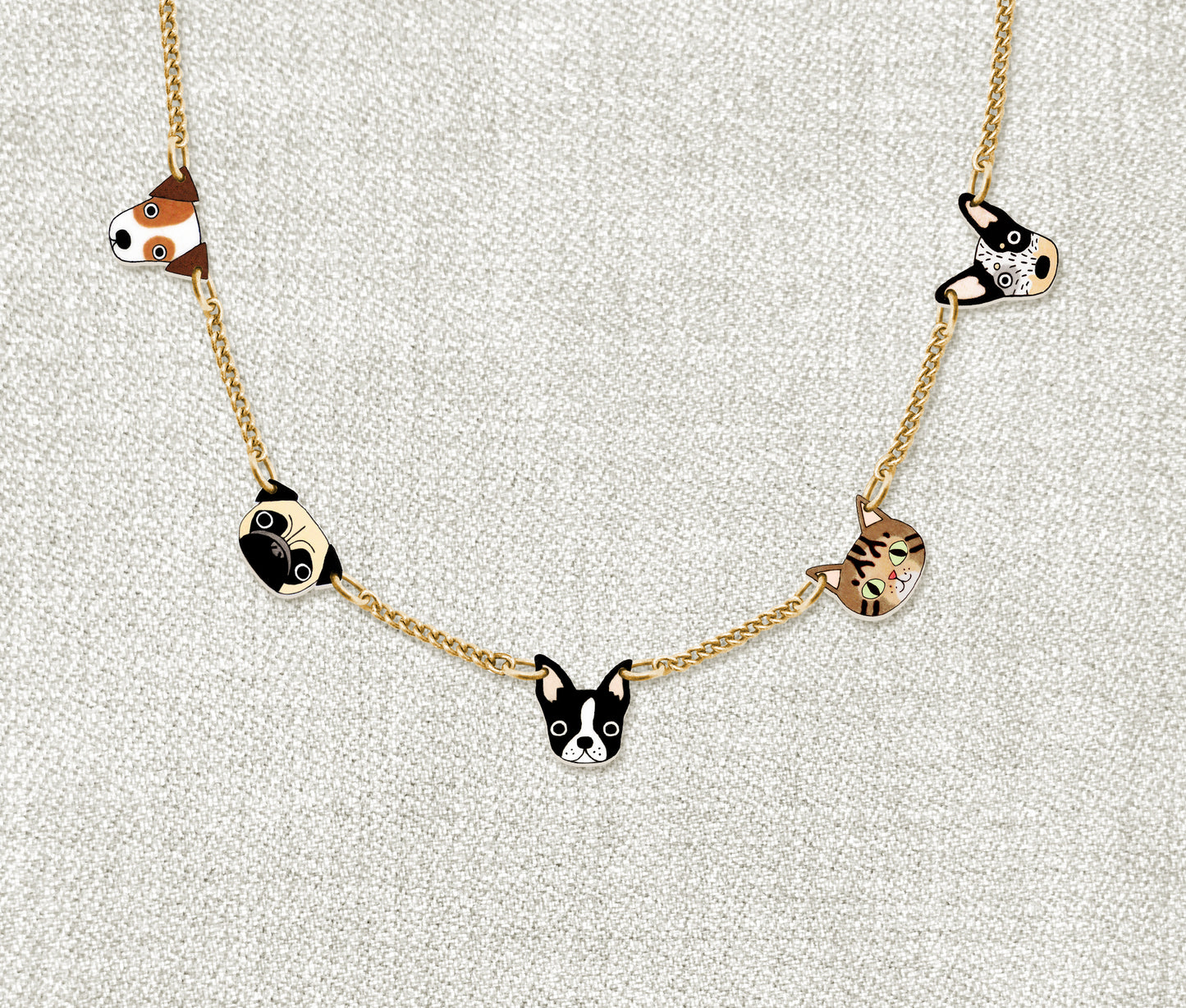 Tiny Pet Charm Necklace | Personalized Dog Cat Animal Jewelry