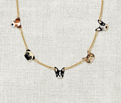 Tiny Pet Charm Necklace | Personalized Dog Cat Animal Jewelry