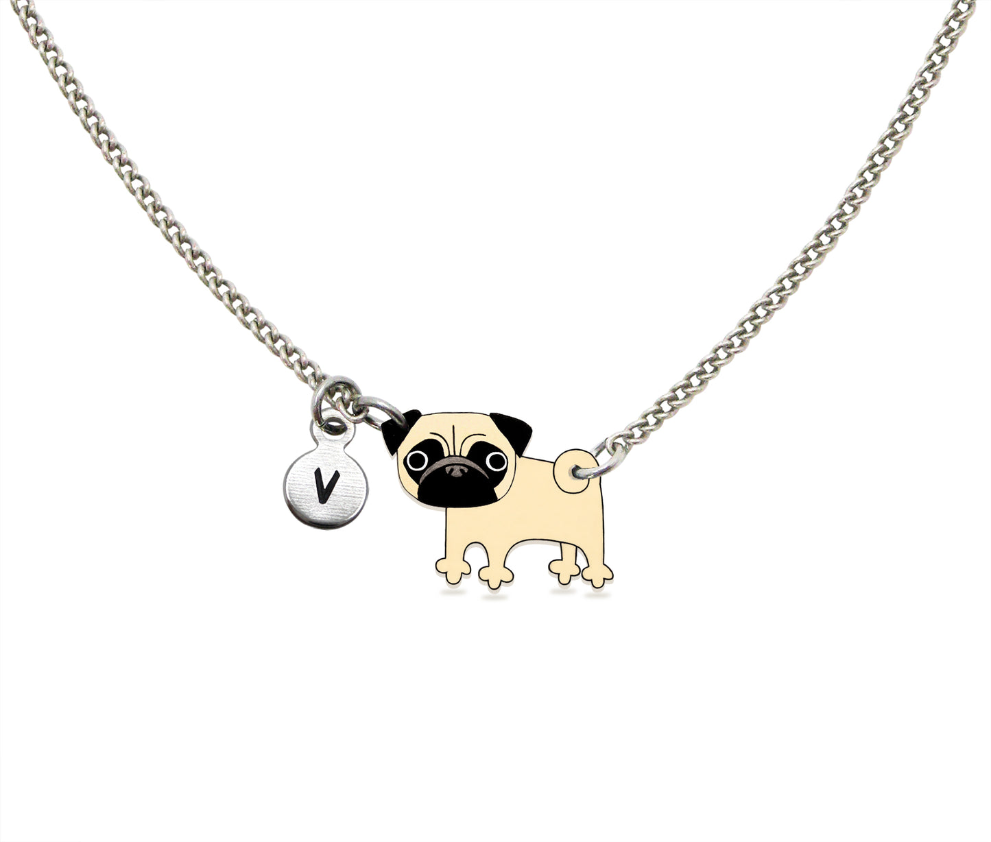 Tiny Fawn Pug Necklace | Hypoallergenic Dog Mom Jewelry
