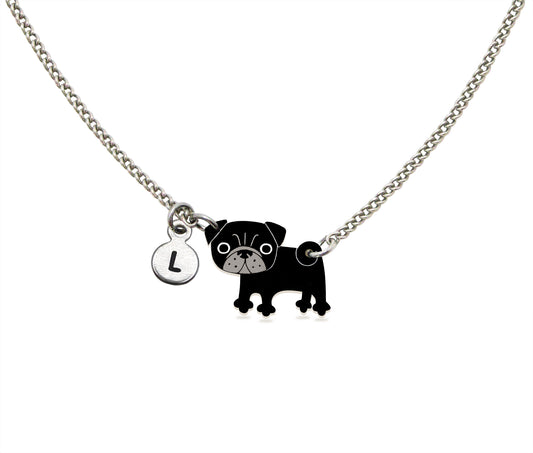 Tiny Black Pug Necklace | Hypoallergenic Pet Jewelry