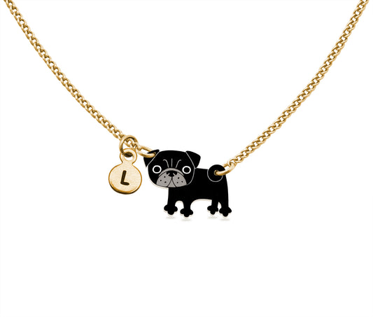 Tiny Black Pug Necklace | Hypoallergenic Pet Jewelry