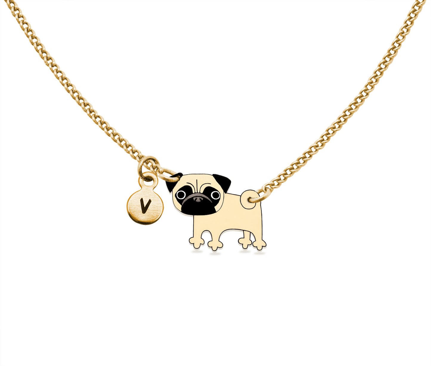 Tiny Fawn Pug Necklace | Hypoallergenic Dog Mom Jewelry