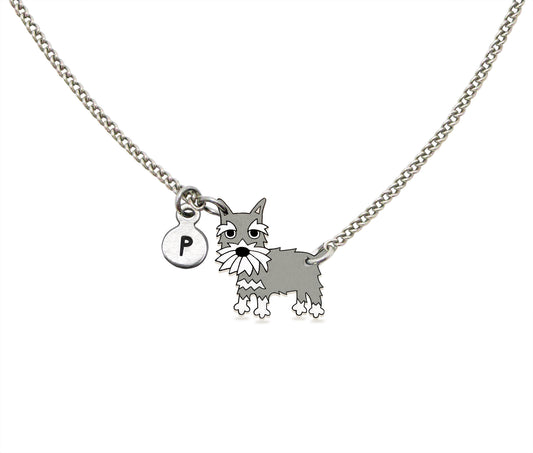 Tiny Salt & Pepper Schnauzer Necklace | Hypoallergenic Dog Mom Jewelry