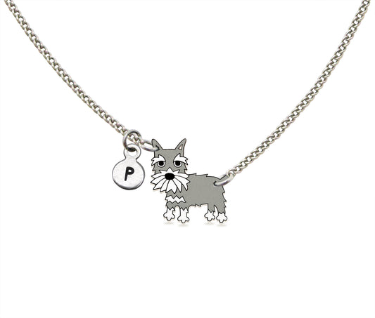 Tiny Salt & Pepper Schnauzer Necklace | Hypoallergenic Dog Mom Jewelry