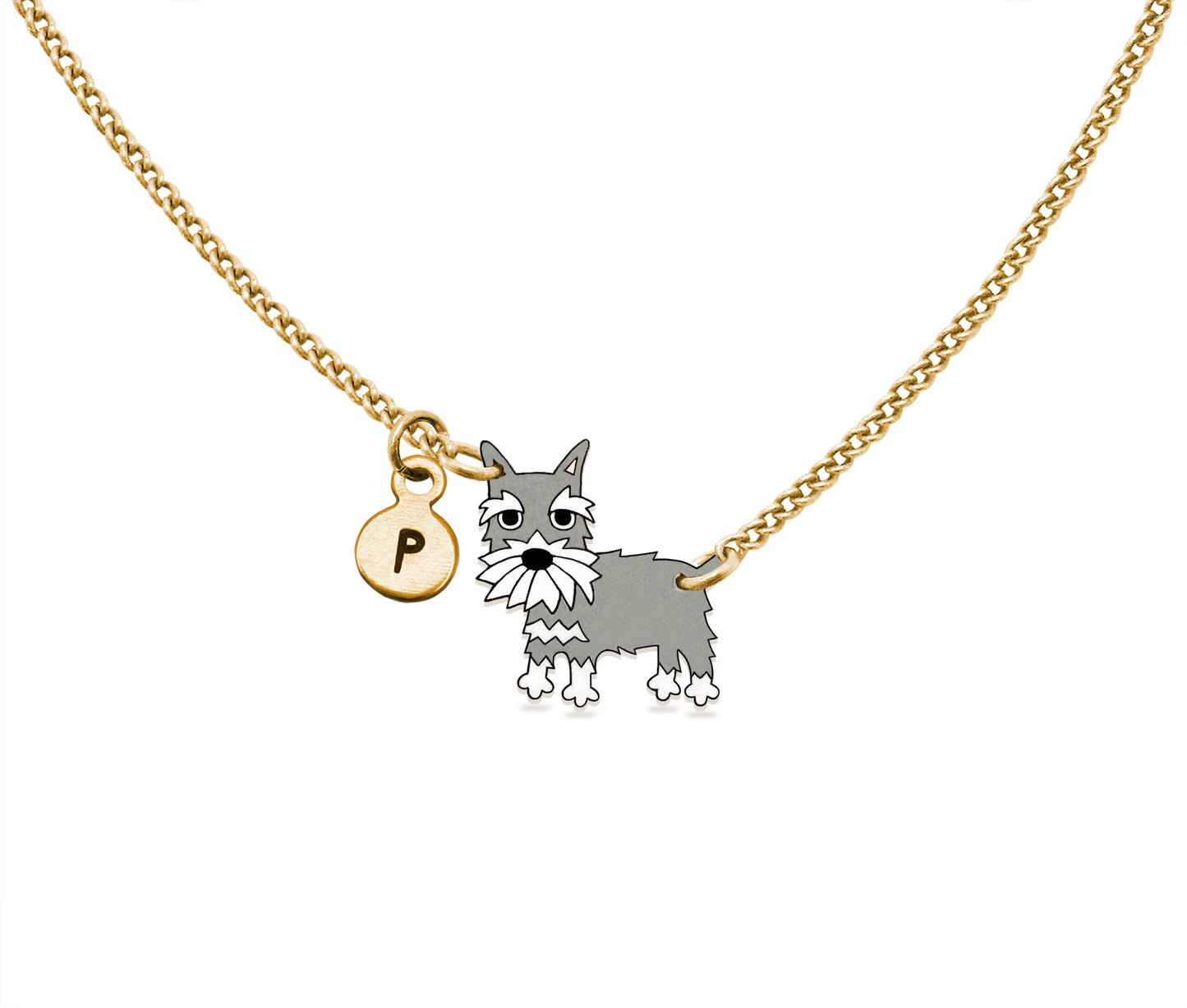 Tiny Salt & Pepper Schnauzer Necklace | Hypoallergenic Dog Mom Jewelry