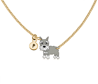 Tiny Salt & Pepper Schnauzer Necklace | Hypoallergenic Dog Mom Jewelry