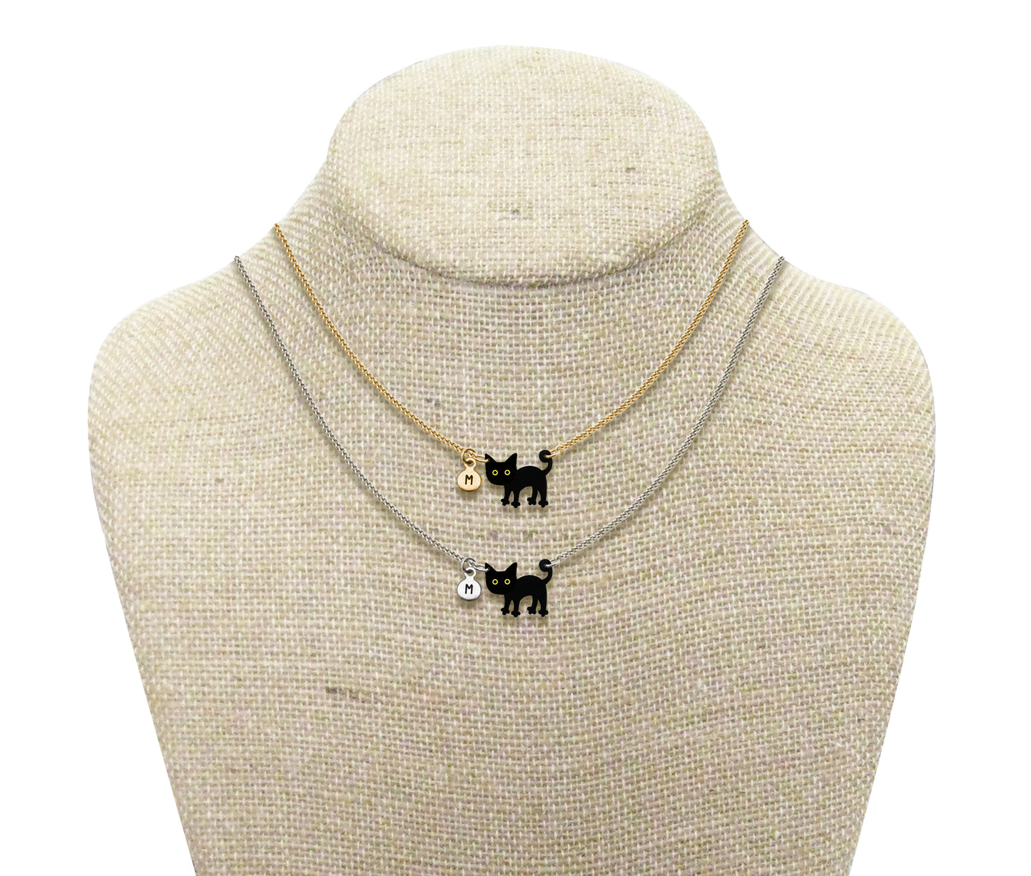 Tiny Black Cat Necklace | Hypoallergenic Halloween Witch Jewelry | Minimalist Cat