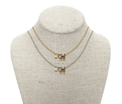 Tiny Brown Tabby Cat Necklace | Hypoallergenic Cat Lover Jewelry
