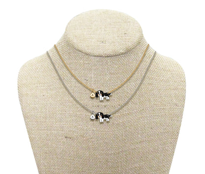 Tiny Tricolor Cavalier King Charles Spaniel Necklace | Hypoallergenic Dog Jewelry