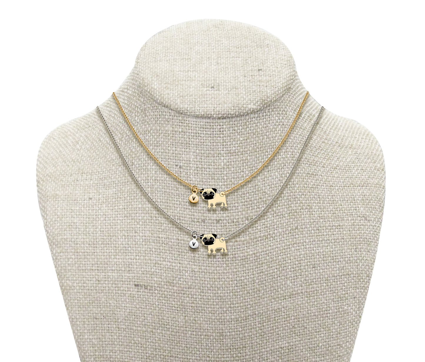 Tiny Fawn Pug Necklace | Hypoallergenic Dog Mom Jewelry