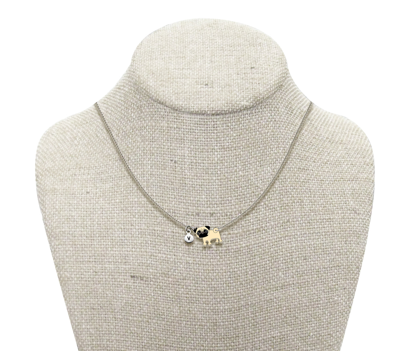 Tiny Fawn Pug Necklace | Hypoallergenic Dog Mom Jewelry