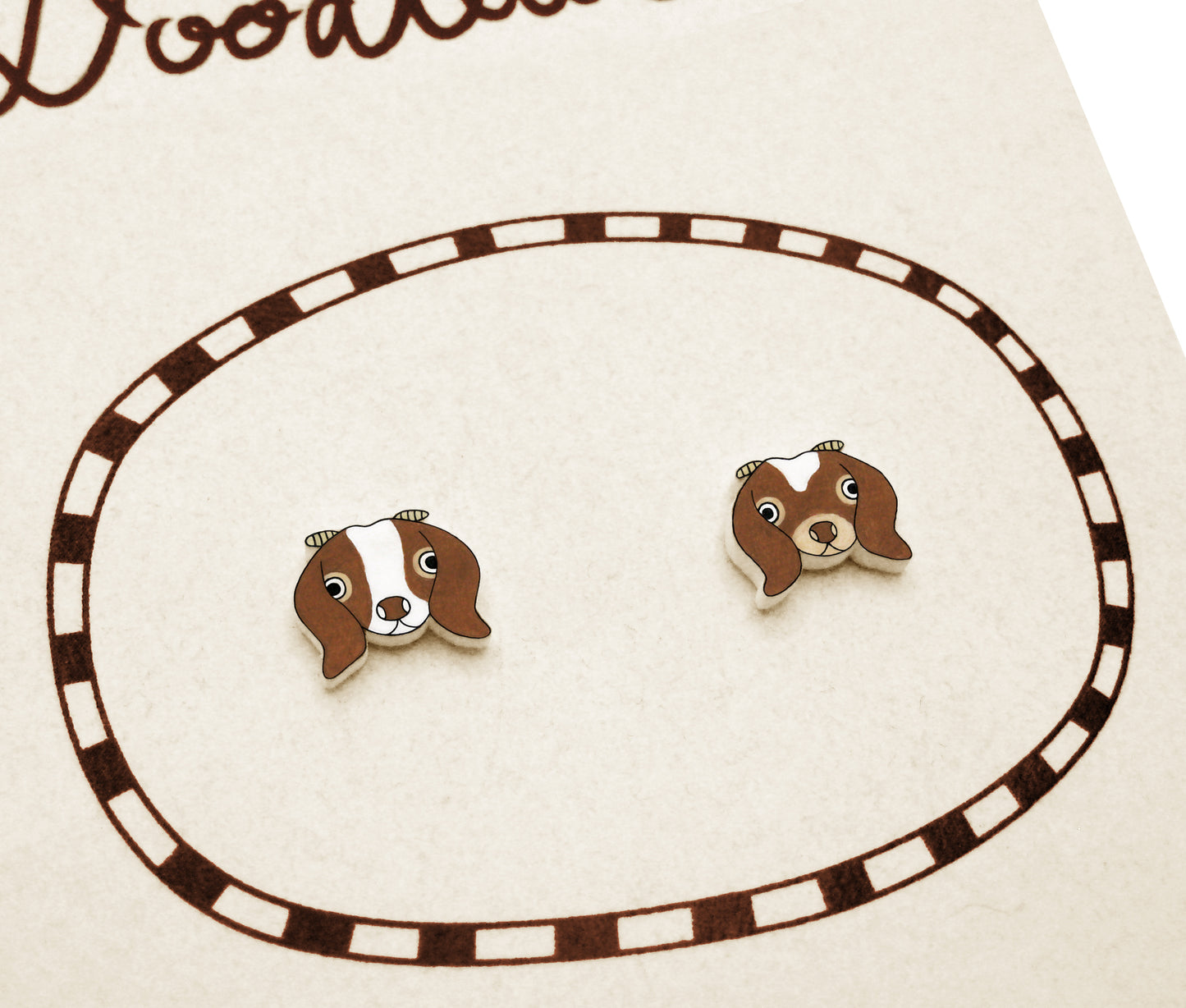 Tiny Boer Goat Stud Earrings | Hypoallergenic Animal Lover Gift
