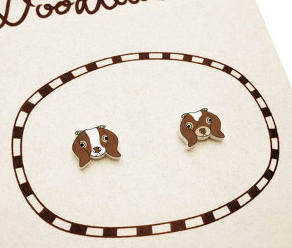 Tiny Boer Goat Stud Earrings | Hypoallergenic Animal Lover Gift