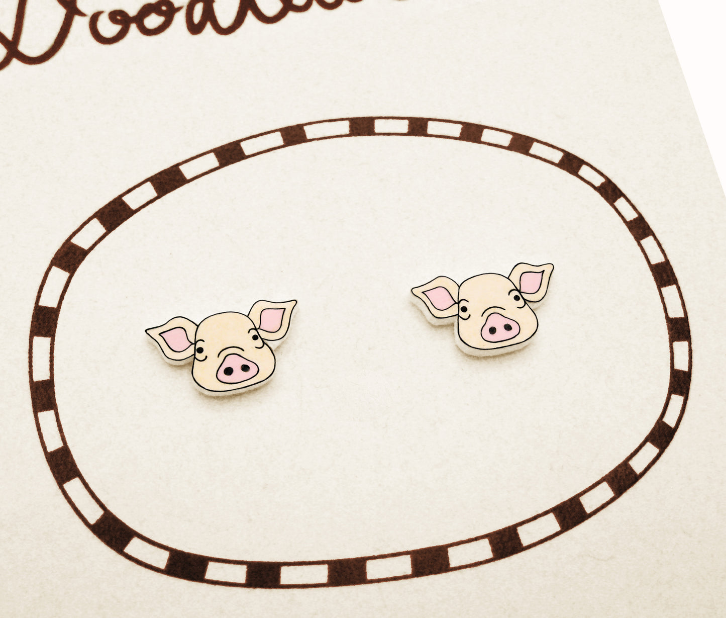 Tiny Pink Pig Stud Earrings | Hypoallergenic Farm Animal Lover Gift