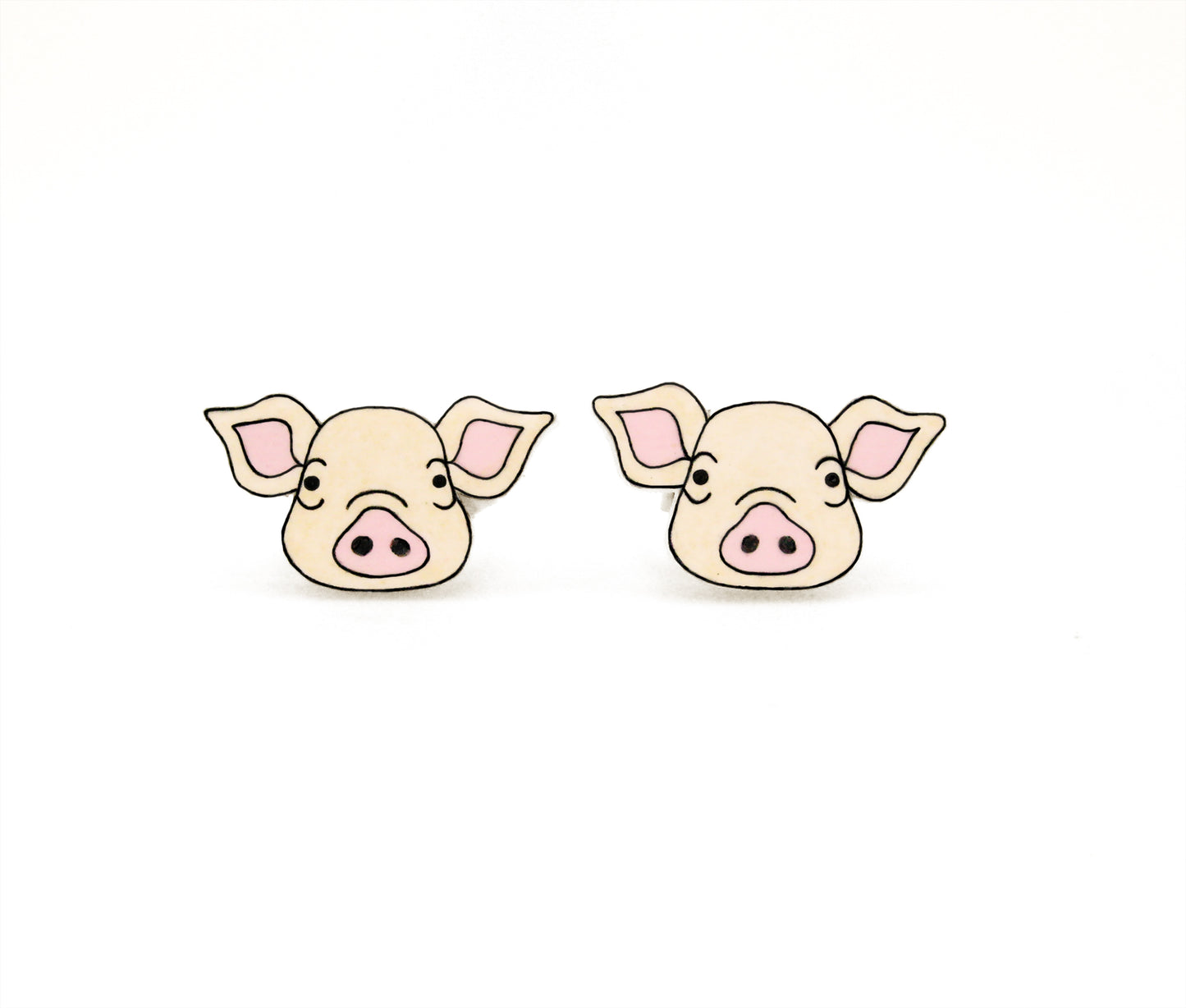 Tiny Pink Pig Stud Earrings | Hypoallergenic Farm Animal Lover Gift